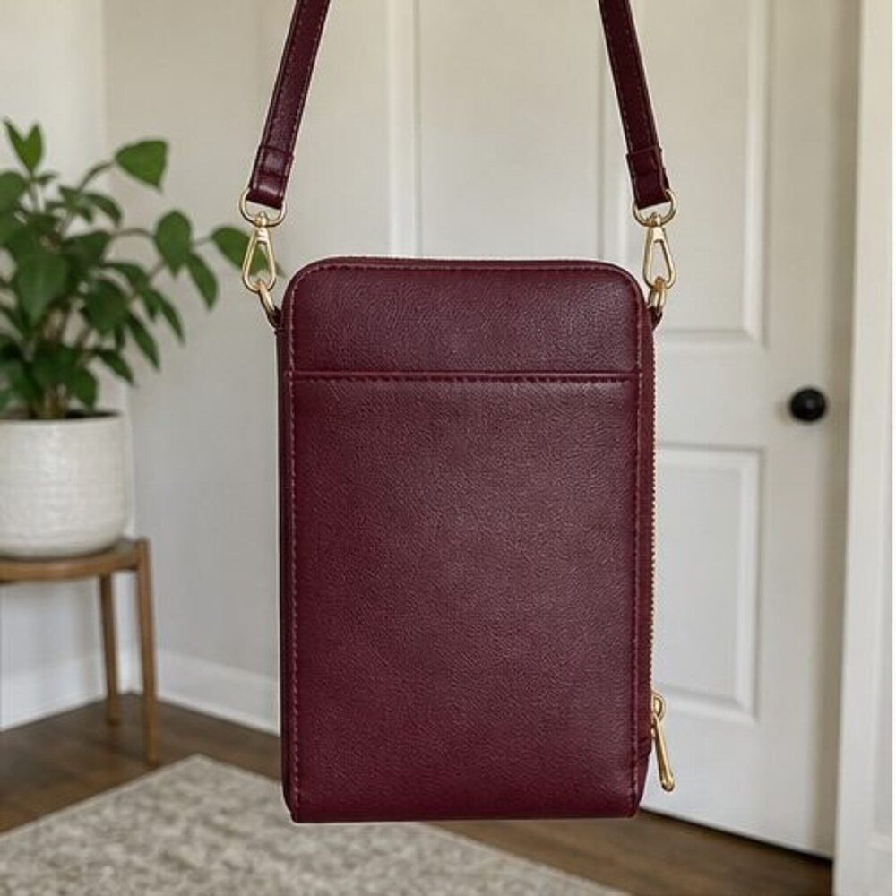 Burgundy Faux Leather Bag